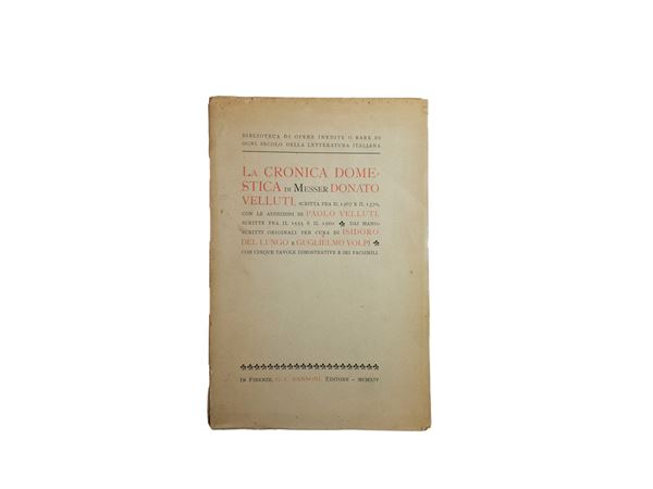 Donato Velluti - La Cronica domestica di Messer Donato Velluti