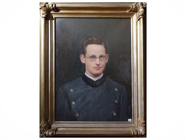 Scuola italiana dell'inizio del XX secolo - Portrait of young man in uniform 1936