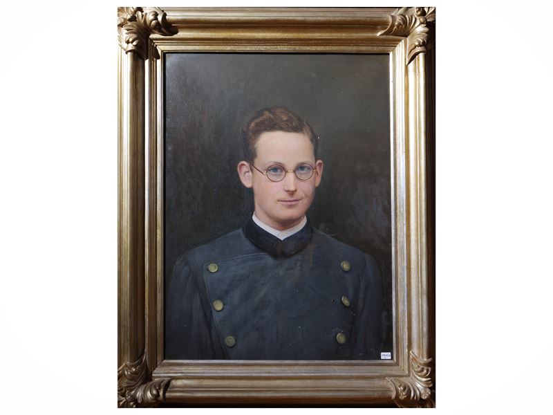 Scuola Italiana Dell'inizio del XX Secolo - Ritratto di giovane in uniforme, olio su tela