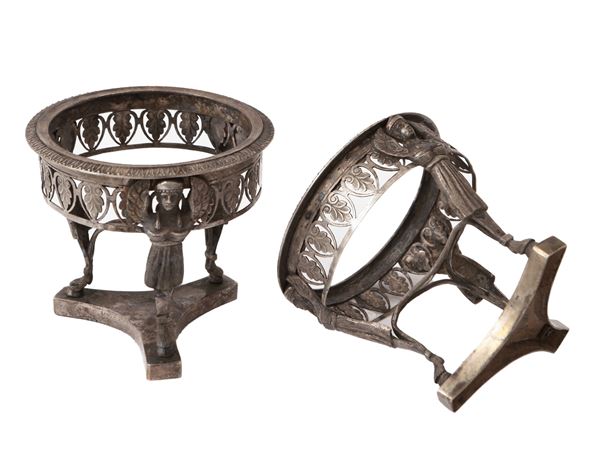 Coppia di saliere in argento