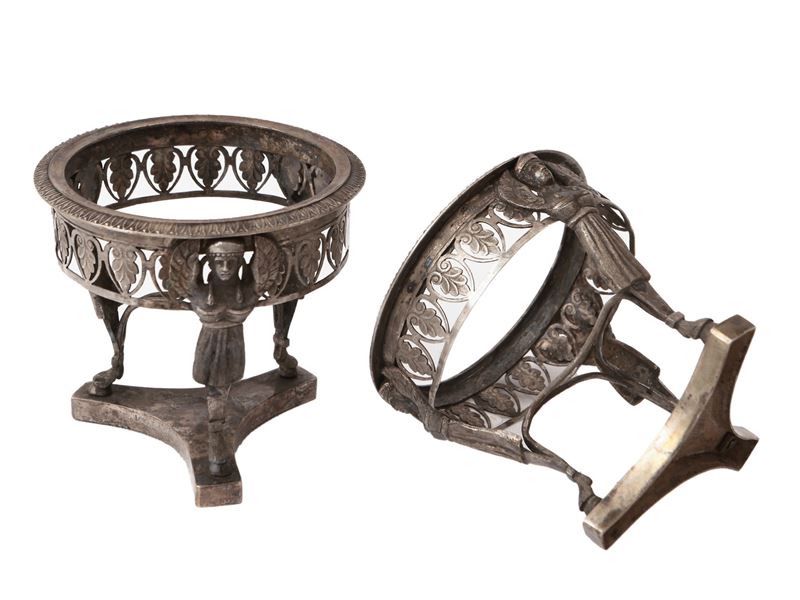 Coppia di saliere in argento