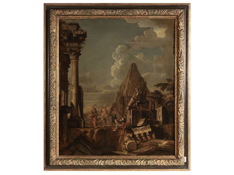 Rovine romane con la Piramide di Cestio