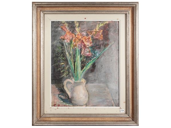 Guido Borgianni : Garofani  - Asta L'arte di arredare: occasioni in asta - Maison Bibelot - Casa d'Aste Firenze - Milano