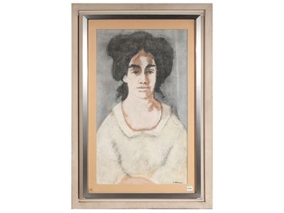Ritratto di donna, tecnica mista su cartoncino