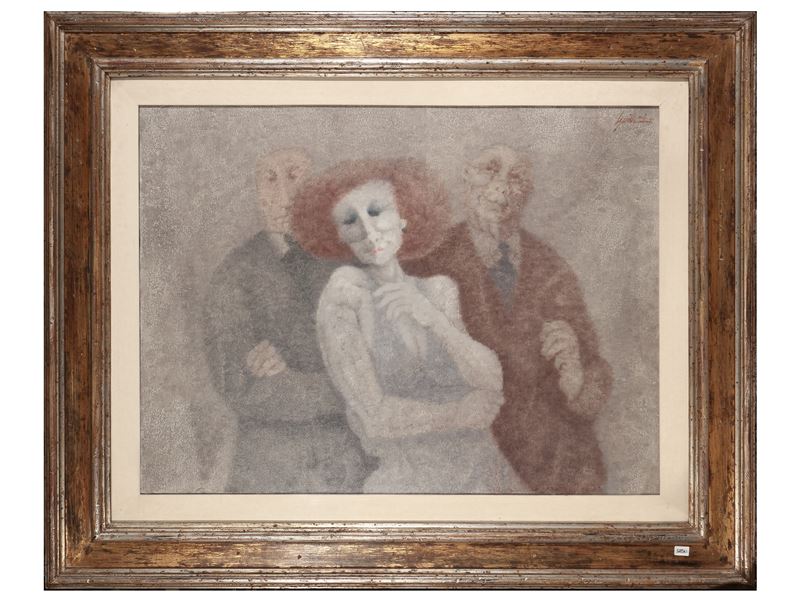 Remo Squillantini - Personaggi - olio su tela