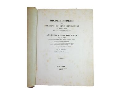 Ricordi Storici di Filippo di Cino Rinuccini dal 1282 al 1460