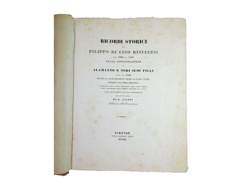Ricordi Storici di Filippo di Cino Rinuccini dal 1282 al 1460