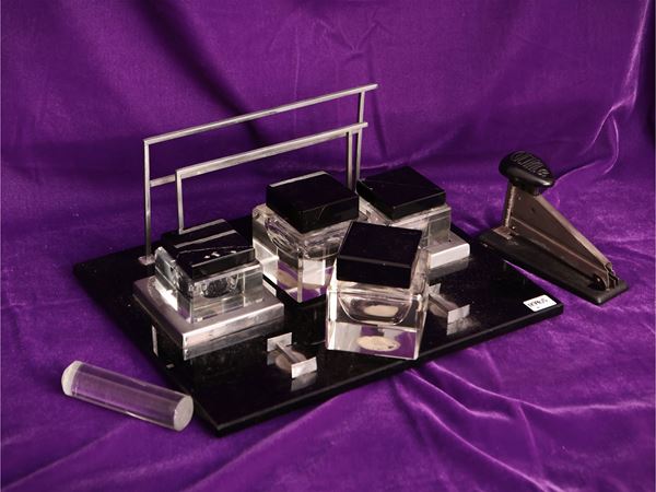 Glass desk set