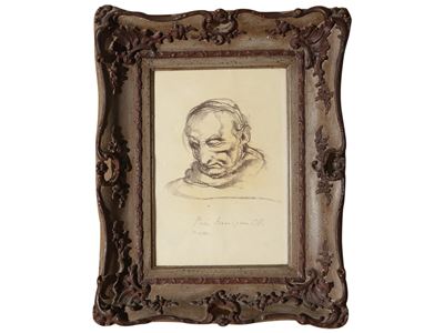 Ritratto di cardinale, tecnica mista su carta