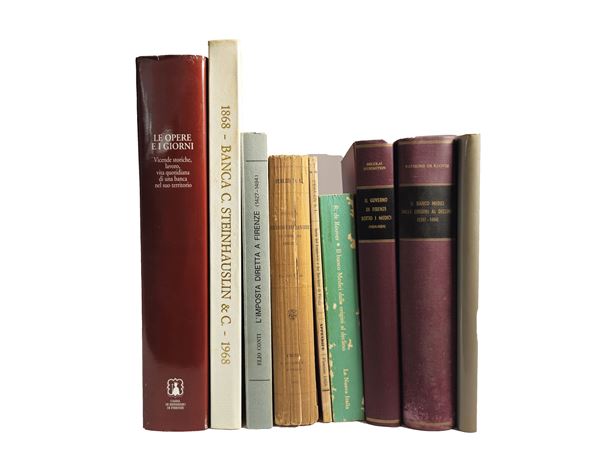Miscellanea of vintage books on Florence and Tuscany: banks and bankers