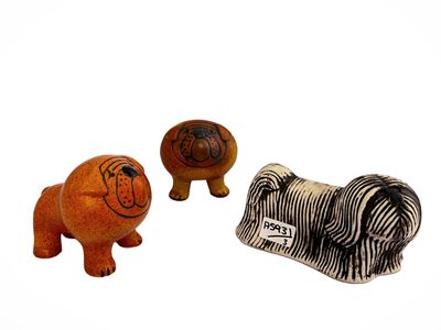 Tre Piccoli Gruppi in Ceramica Animalier, Lisa Larson Studio per Gustavsberg