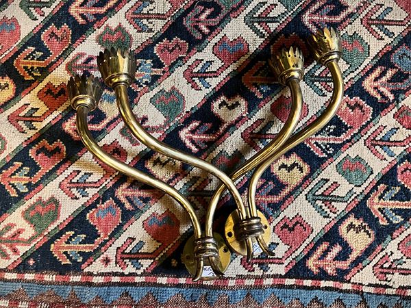 Pair of brass applique