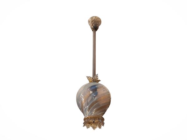 Murano blown glass lantern chandelier