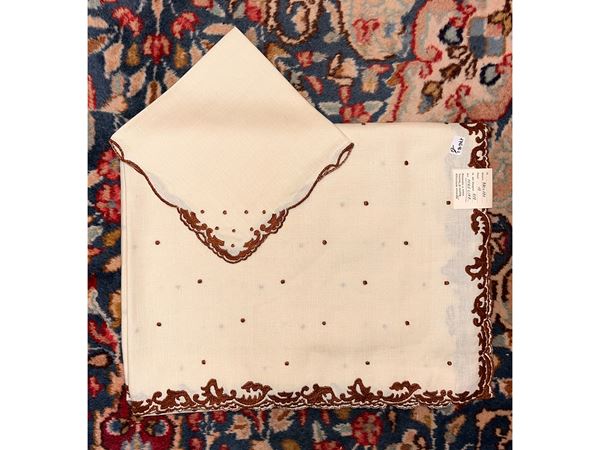 Ivory linen tablecloth