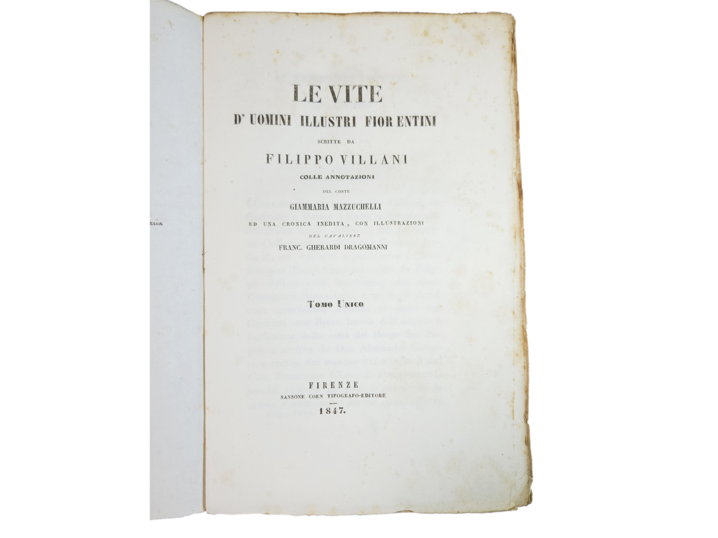 Le Vite a la Cronica di Filippo e Giovanni Villani