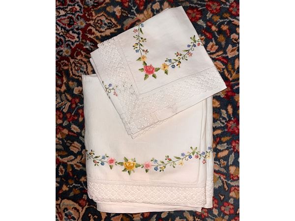 White linen double sheet