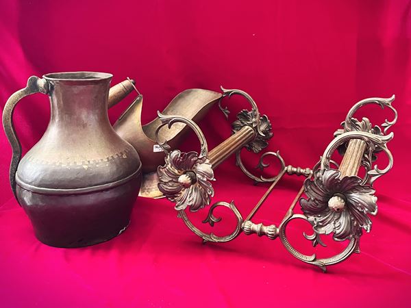 Rame and brass fireplace accessories