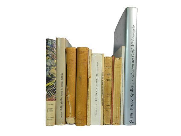 A collection of vintage books on Florence, literary cafés, and culture between the 19th and 20th