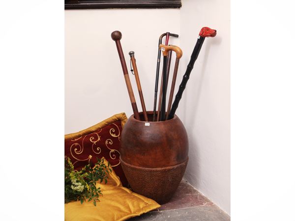 Collection of eight walking sticks