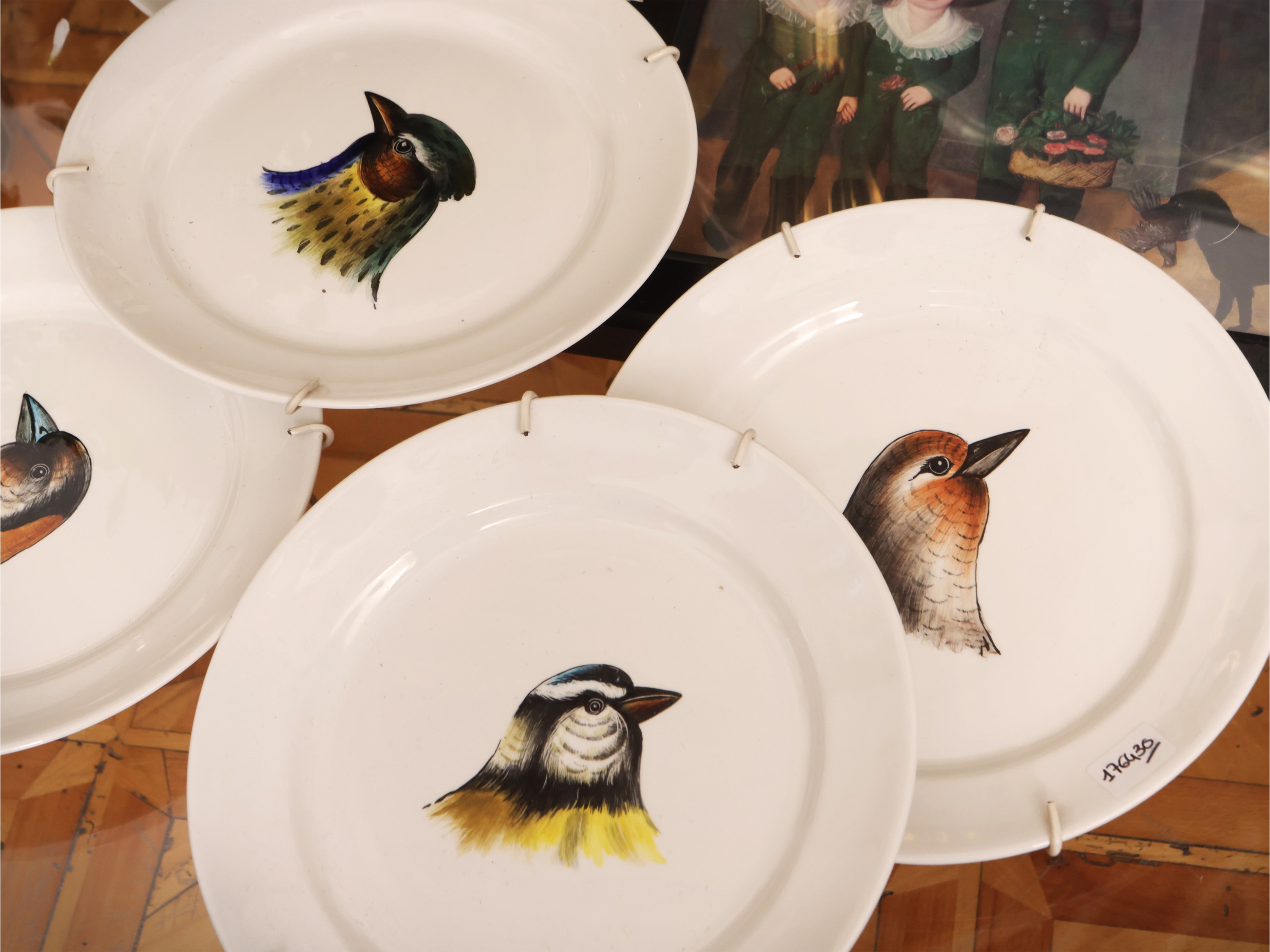 Accessori per la casa, Set di 6 piattini in ceramica d'Este, vassoio decorativo e lume da tavolo