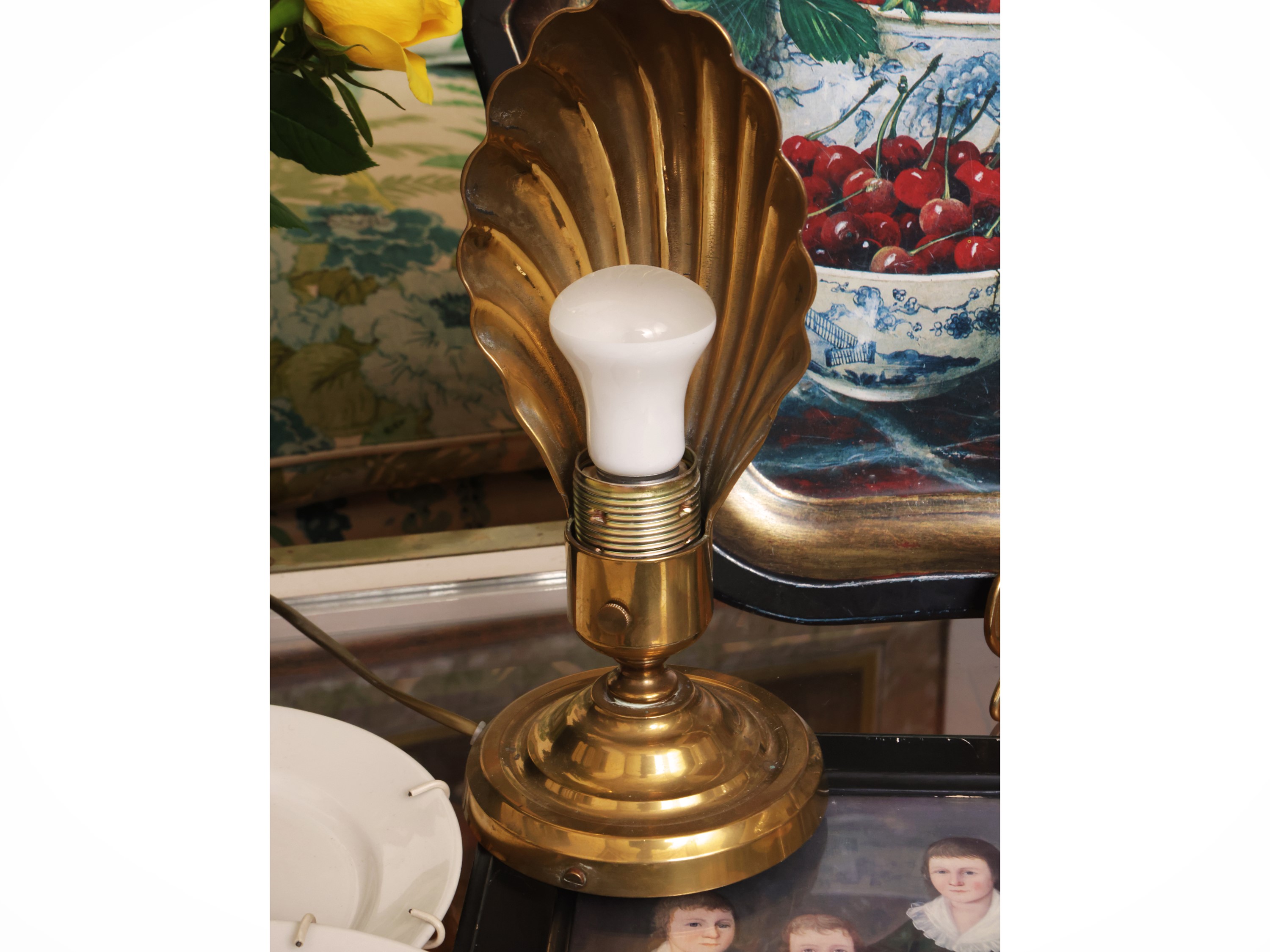 Accessori per la casa, Set di 6 piattini in ceramica d'Este, vassoio decorativo e lume da tavolo