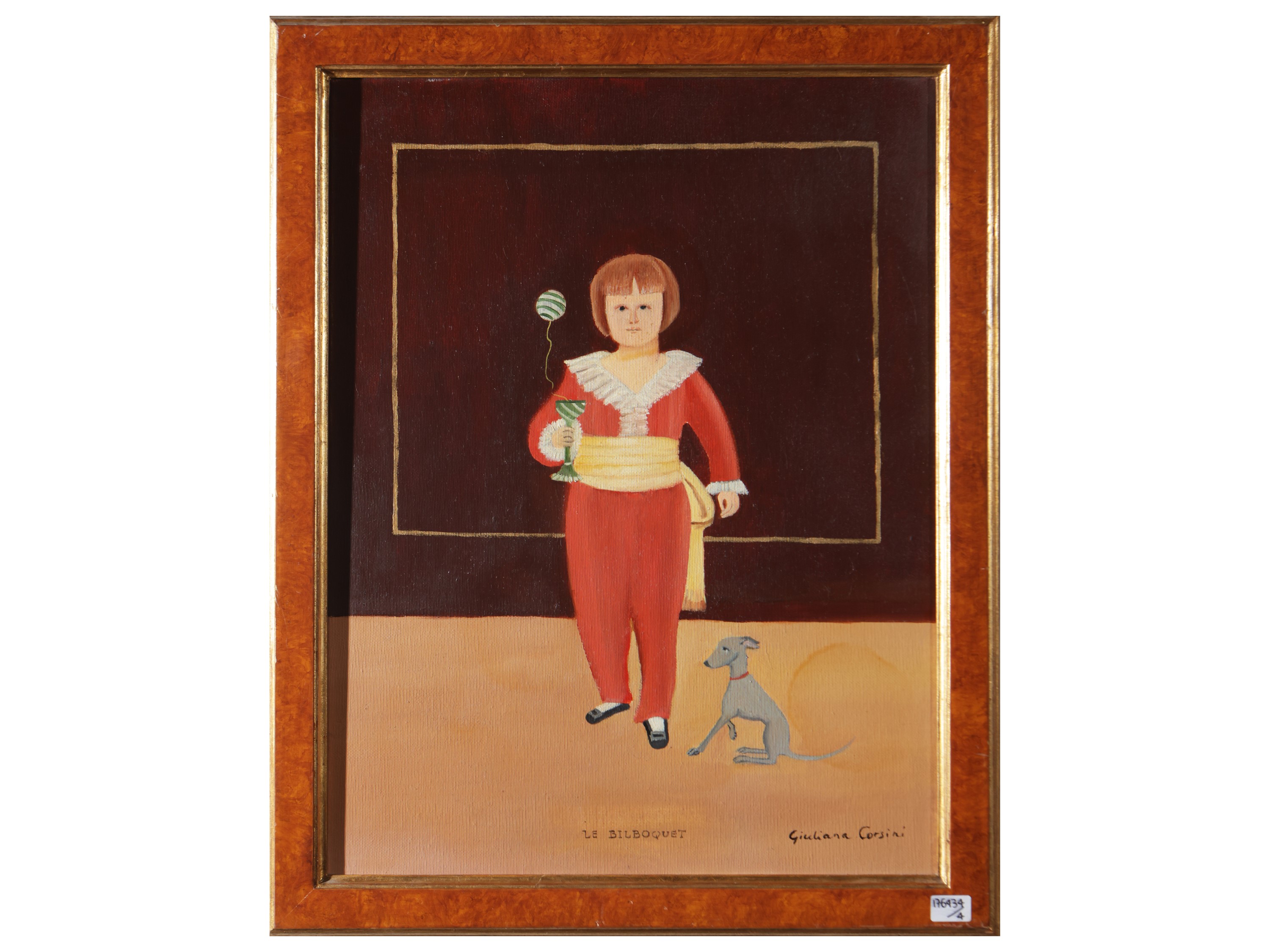 Giuliana Corsini, Ritratti di animali, olio su tavola, cornice