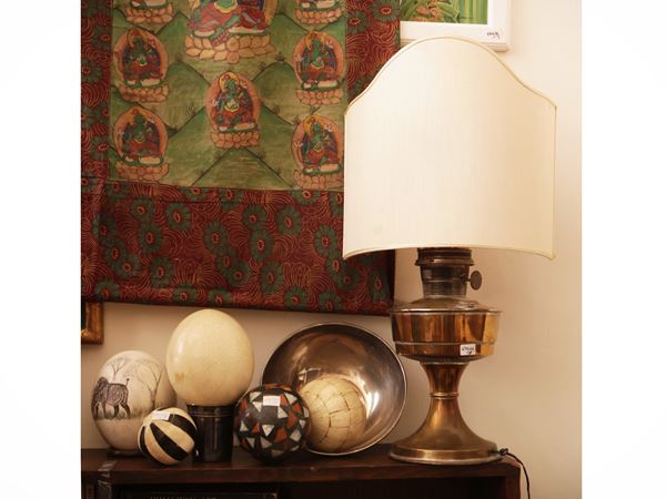 Brass oil lamp