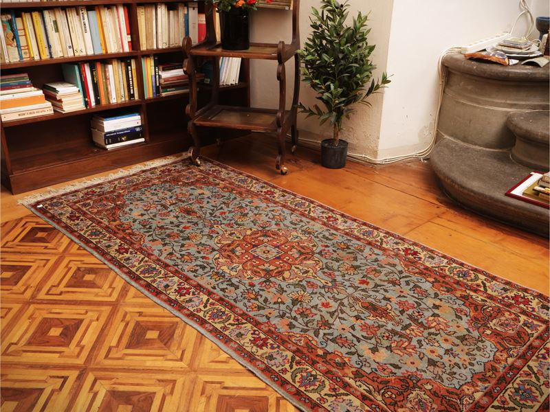 Tappeto persiano, cm 100x227, con medaglione centrale
