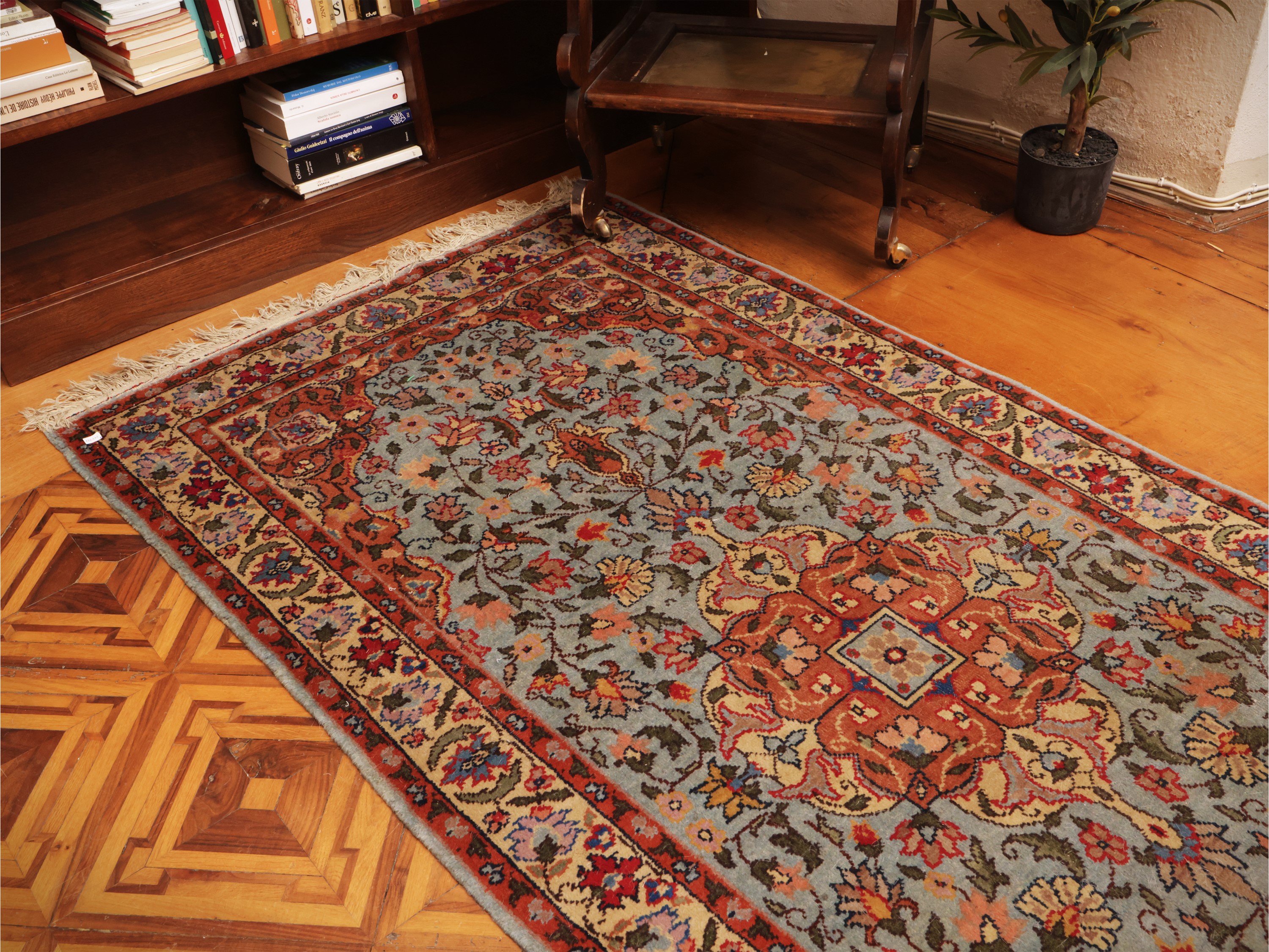 Tappeto persiano, cm 100x227, con medaglione centrale