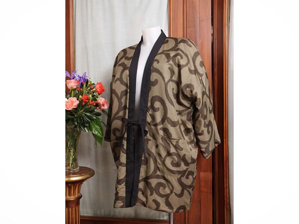 Double-faced oriental-style kimono in silk