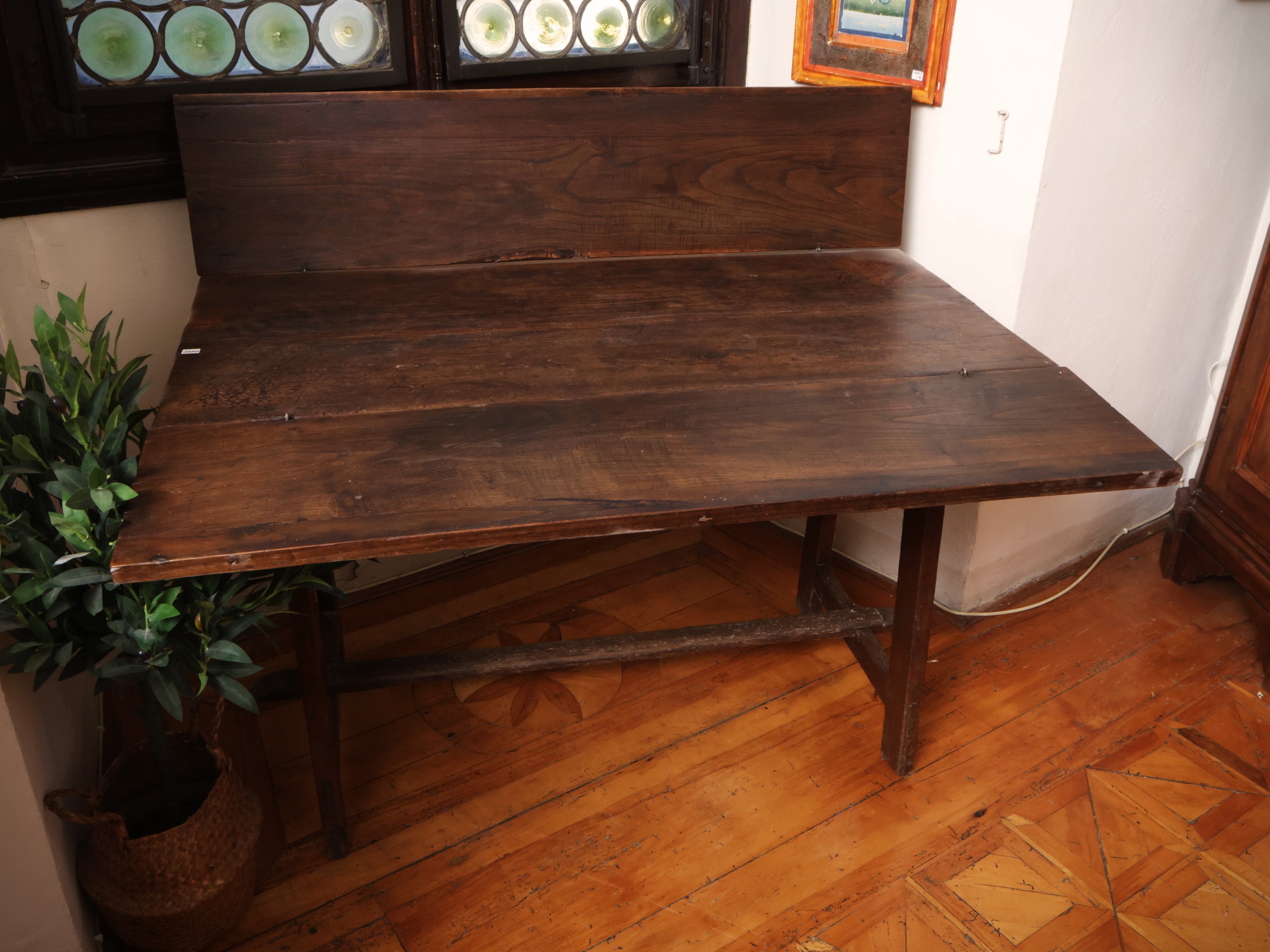 Tavolo rustico, castagno e rovere con design apribile