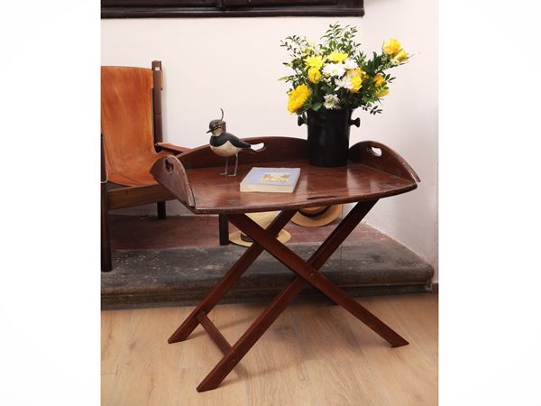 Marine style mahogany tray table