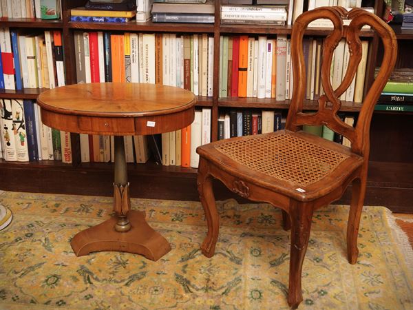 Pair of oak conversation chairs