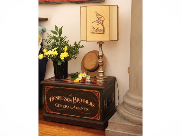 Carved and gilded wooden torch holder