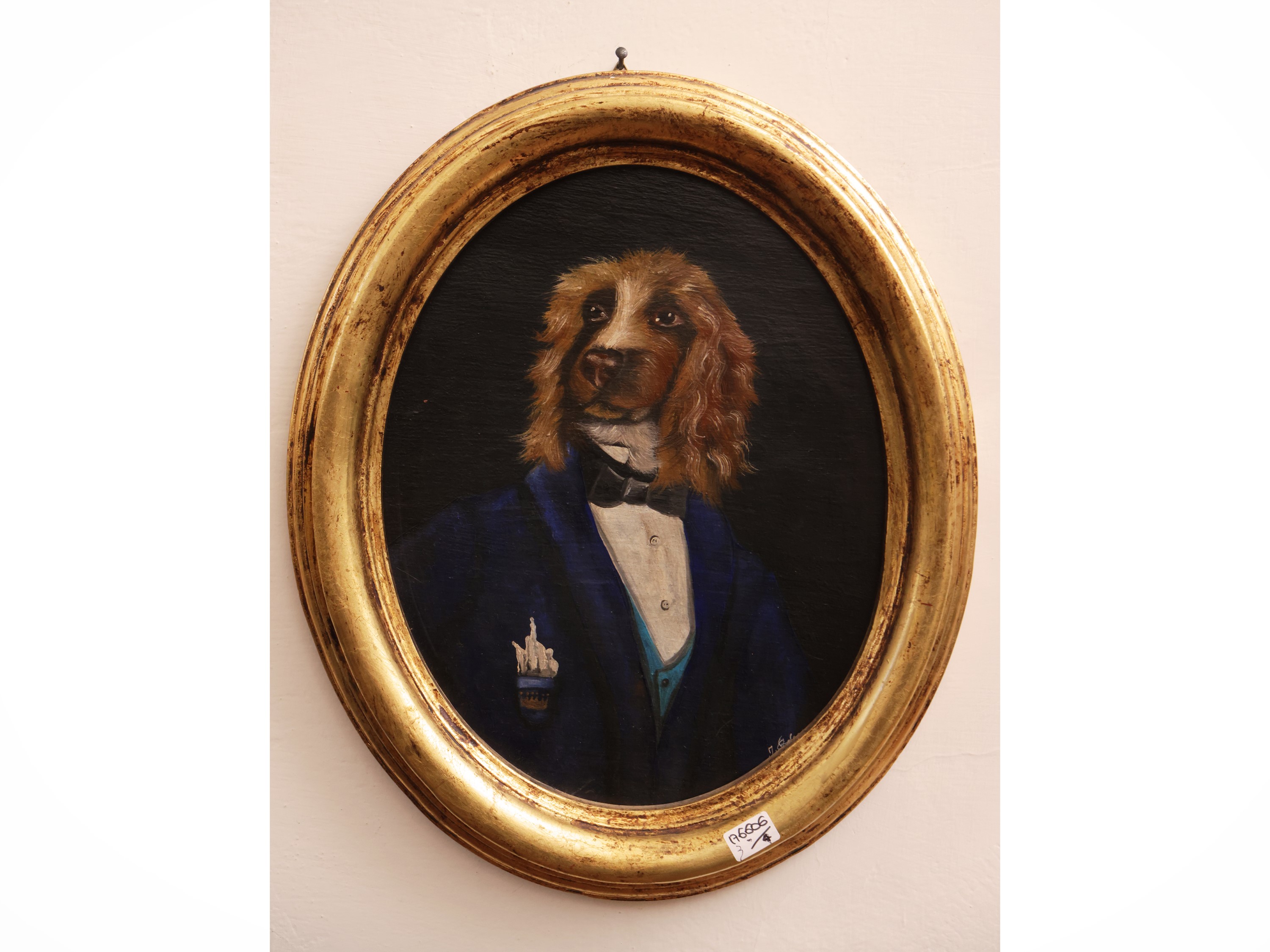 Anonimo, Ritratti di cani, olio su tavoletta