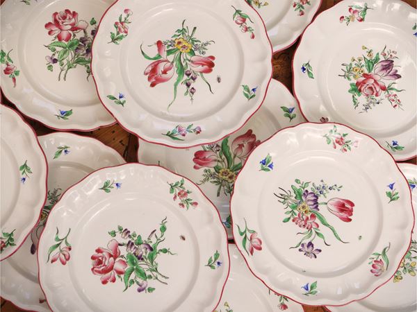 Assortment of earthenware plates, Luneville model