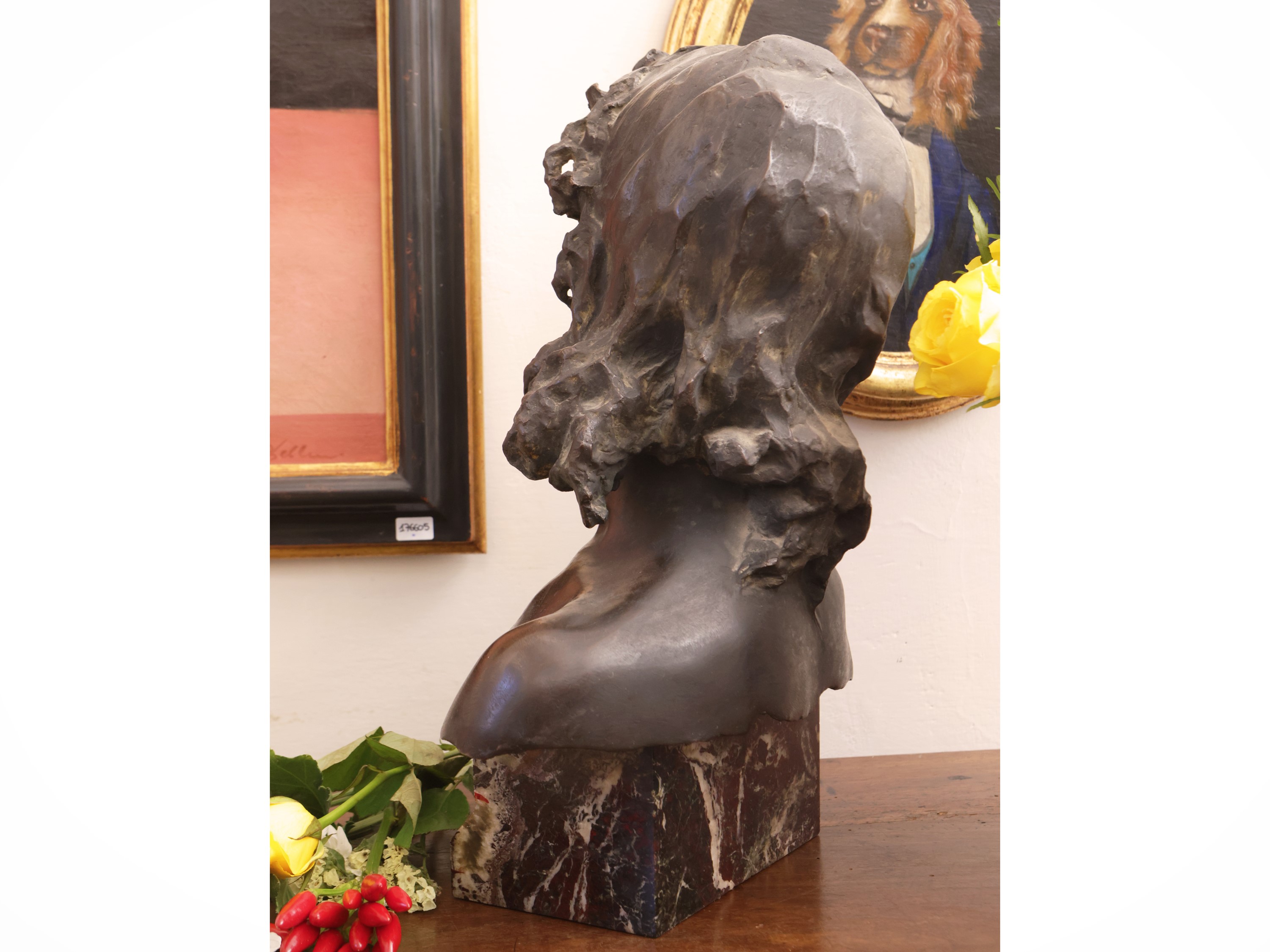 G. Colonna, Busto in bronzo raffigurante una fanciulla, datato 1992