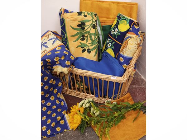 Lot of garden tablecloths
