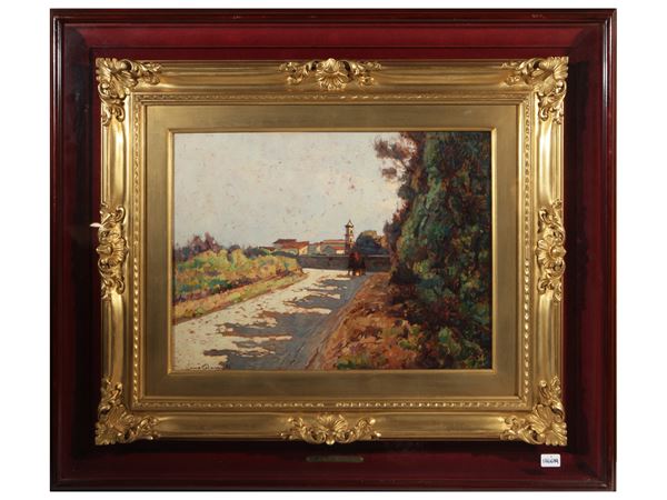 Gino Romiti : Scorcio di strada  - Asta Arte Moderna e Contemporanea - Maison Bibelot - Casa d'Aste Firenze - Milano