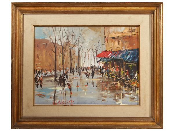 Norberto Martini - Scorcio di strada con figure