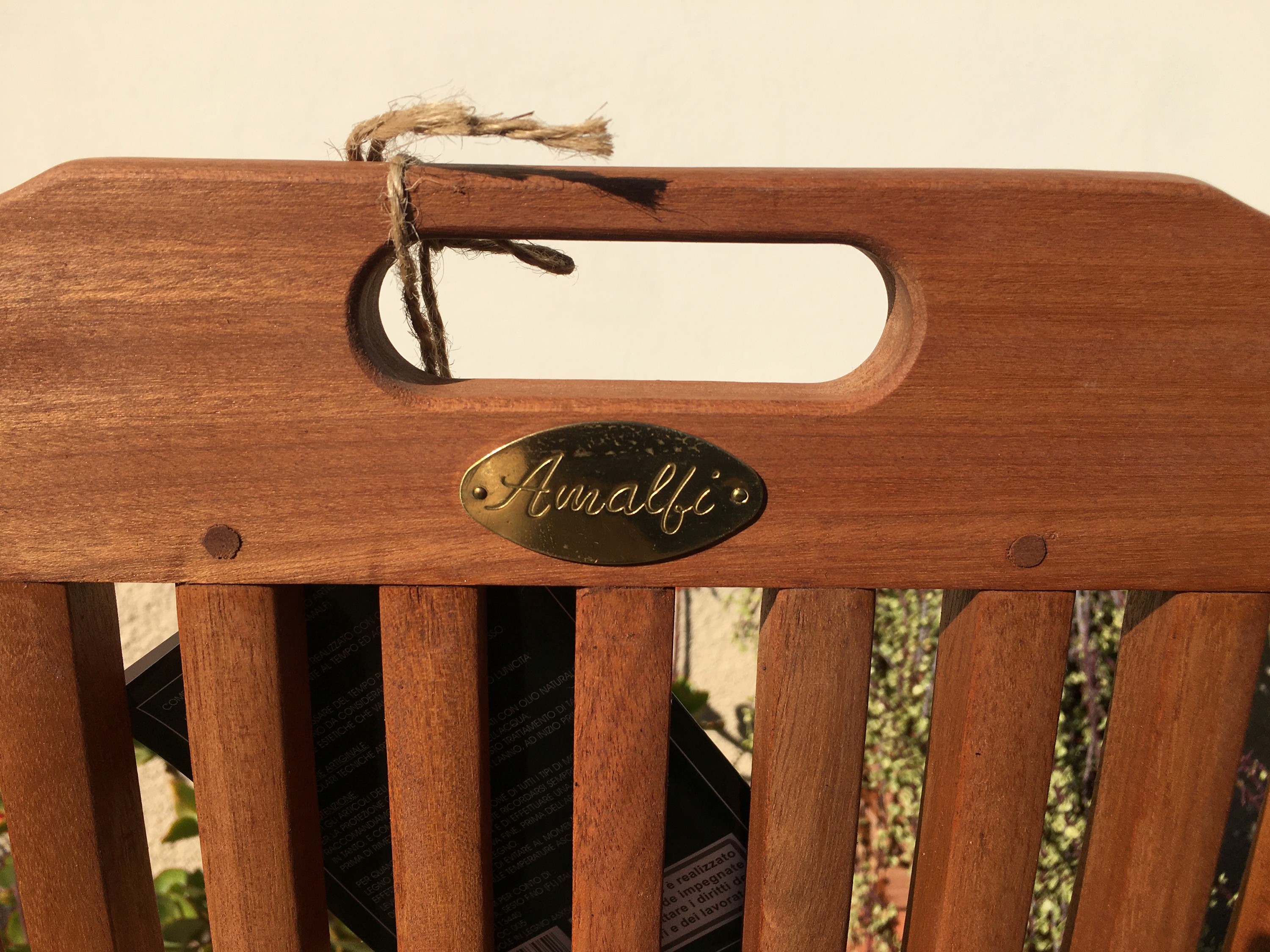 Serie di sei sedie da giardino in teak, Amalfi