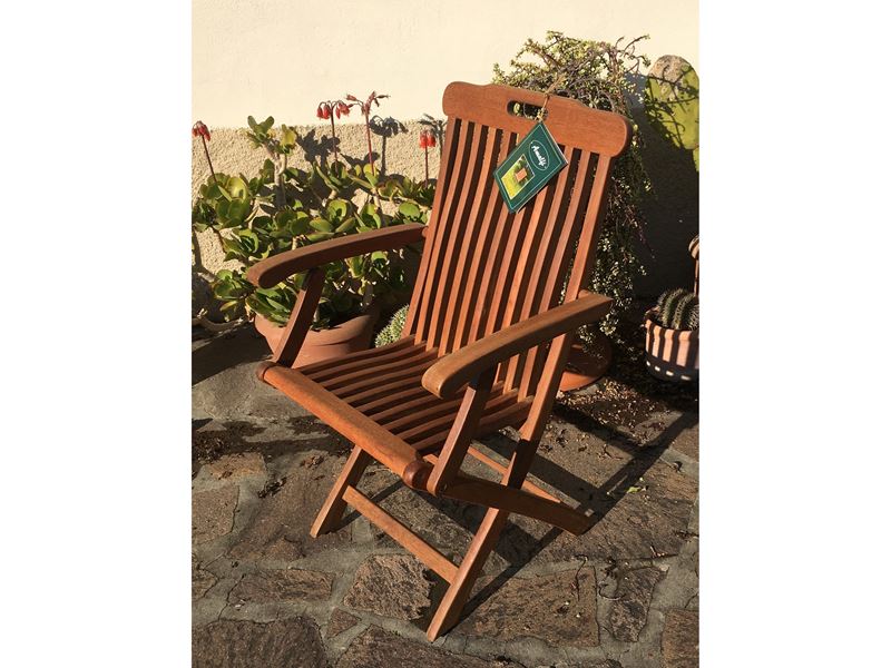 Coppia di poltroncine da giardino in teak, Amalfi