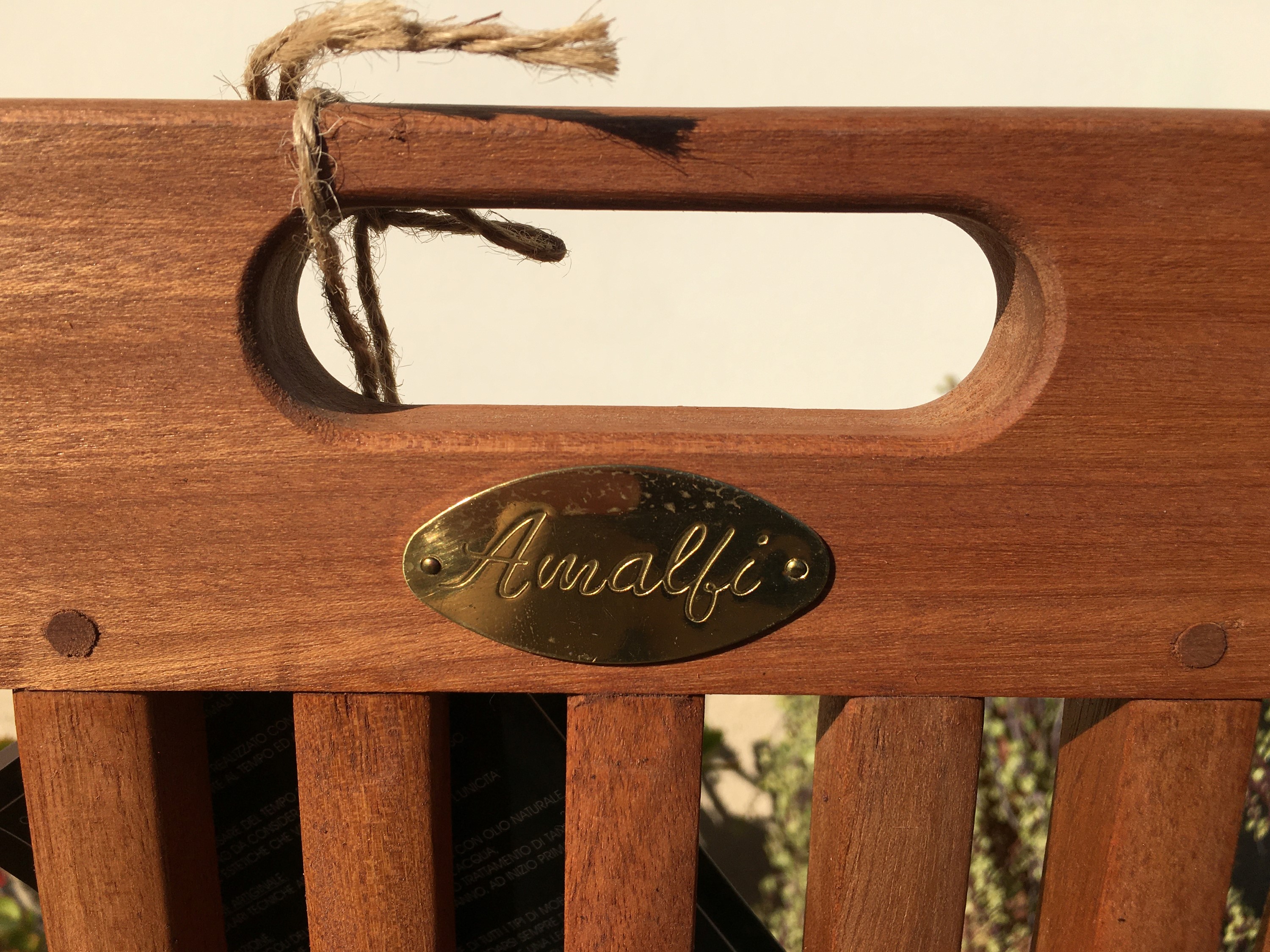 Coppia di poltroncine da giardino in teak, Amalfi