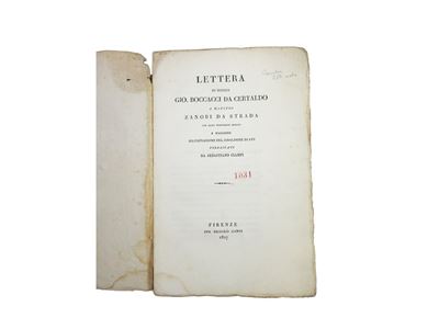 Lettera di Messer Gio. Boccacci da Certaldo a Maestro Zanobi da Strada