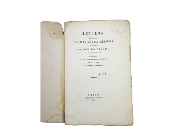 Giovanni Boccaccio - Lettera di Messer Gio. Boccacci da Certaldo a maestro Zanobi da Strada
