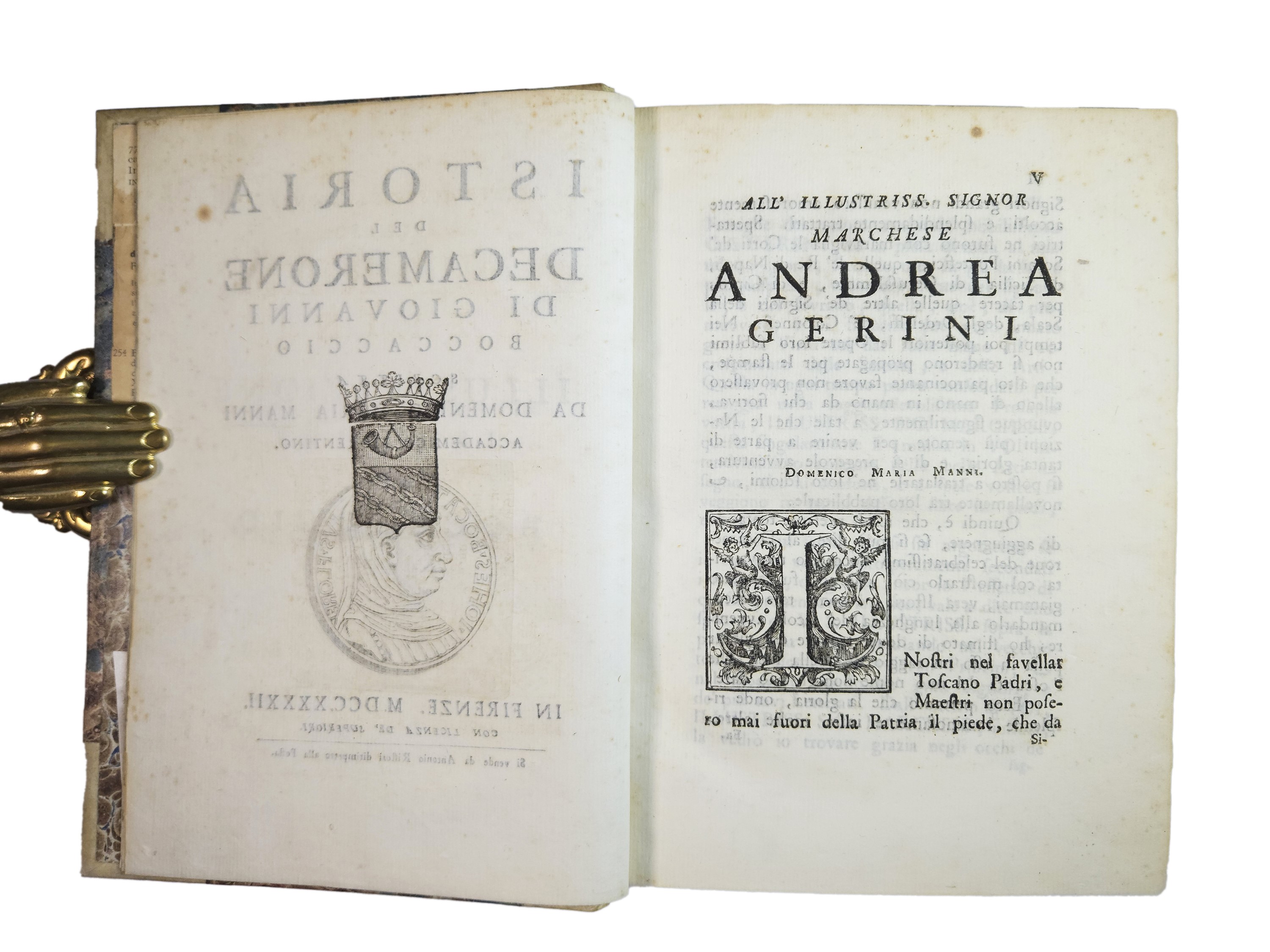 Istoria del Decamerone di Giovanni Boccaccio Scritta da Domenico Maria Manni Accademico Fiorentin...