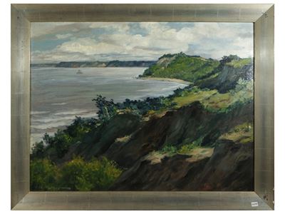 Paesaggio, olio su tavola