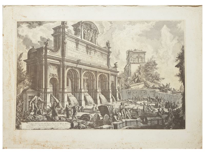 Giovanni Battista Piranesi - Veduta del Castello Dell'acqua Paola sul Monte Aureo