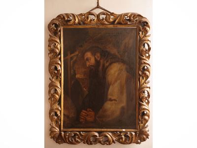 Seguace di Girolamo Muziano, San Francesco in preghiera, olio su tela
