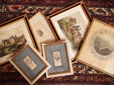 Lotto di grafica, sei opere su carta, XIX/XX secolo